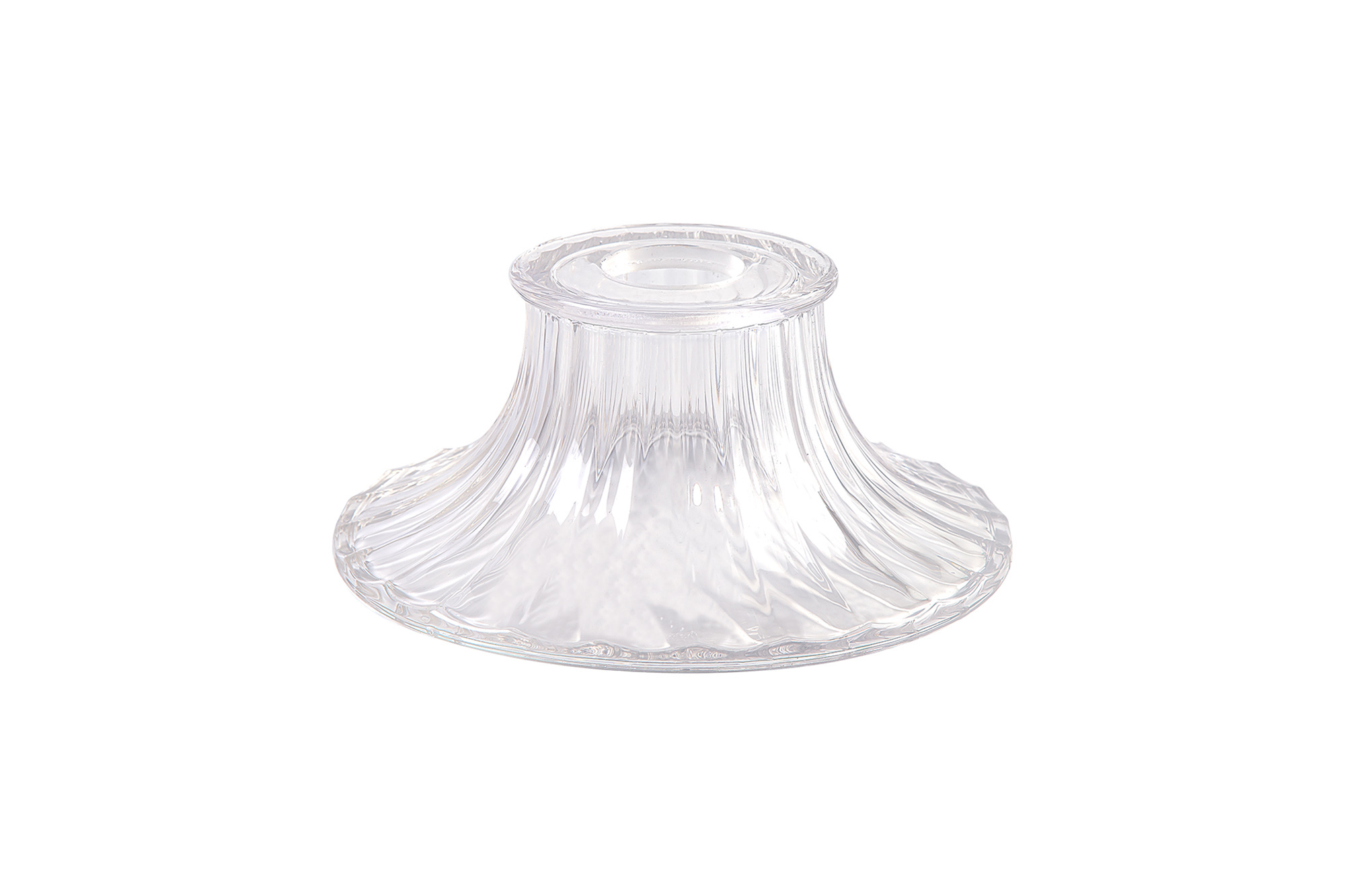 D0624  Gilda Funnel Bell 20cm Corrugated Effect Glass Shade Clear